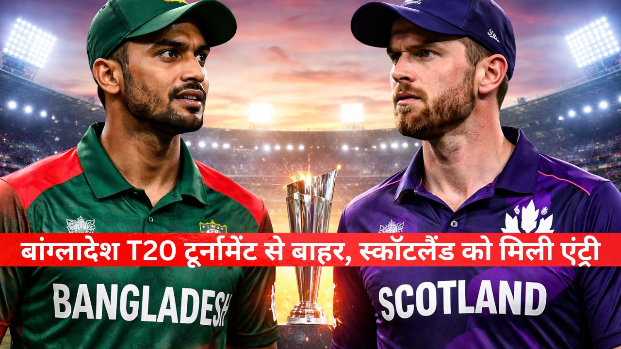 ICC का बड़ा फैसला: बांग्लादेश और स्कॉटलैंड टी20 क्रिकेट मैच में मुकाबला करते हुए